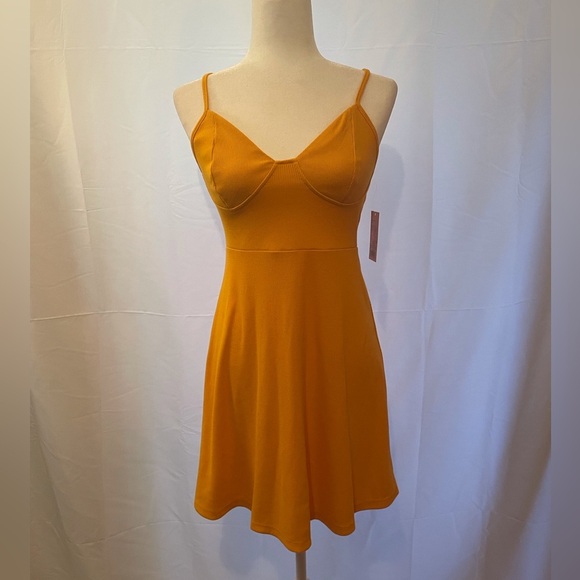 Wild Fable Mini Skater Dress Size S Gold - Picture 1 of 10